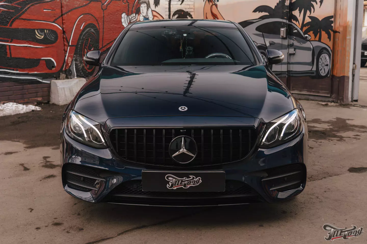 Частичный окрас и антихром для Mercedes E53